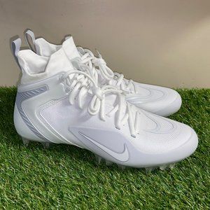 Nike Alpha Huarache 8 Elite LAX Lacrosse Cleats White CW4440-110 Men's NEW